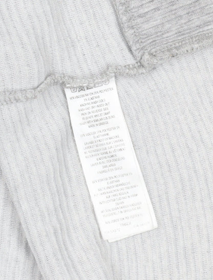 Close-up detail of French Connection Grey Pullover Sweatshirt - Women's, size L