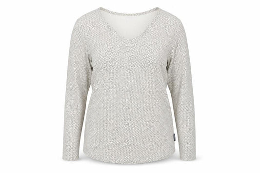 Polarn O. Pyret Women's Grey Geometric Long Sleeve T-Shirt