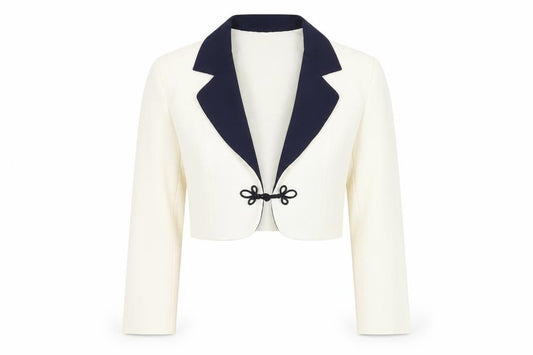 Mark Angelo Women's Ivory Cropped Blazer, Size 14
