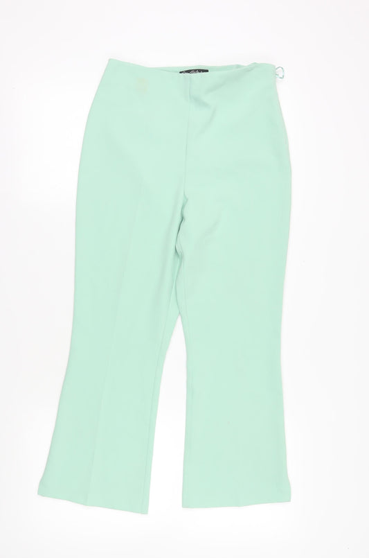 Miss Selfridge Women's Green Flared Trousers Size 10