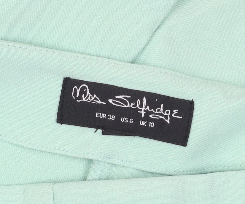 Miss Selfridge Women's Green Flared Trousers Size 10