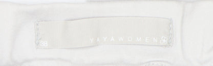 Close-up detail of YAYA Women's White Skinny Trousers, size 10