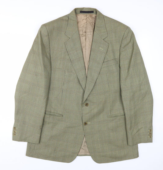 Simpson Men's Brown Check Blazer, Size 44R, Formal