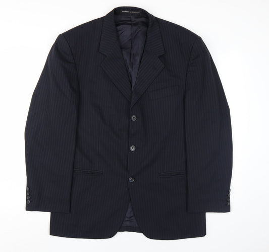Centaur Men's Black Pinstripe Blazer, Size 38R, Classic
