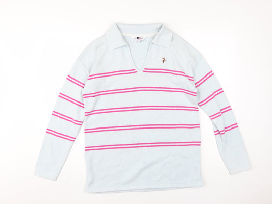 U.S. Polo Assn. Women's Blue Striped Pullover Jumper S