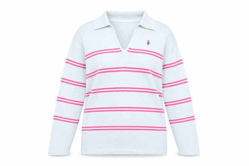 U.S. Polo Assn. Women's Blue Striped Pullover Jumper S