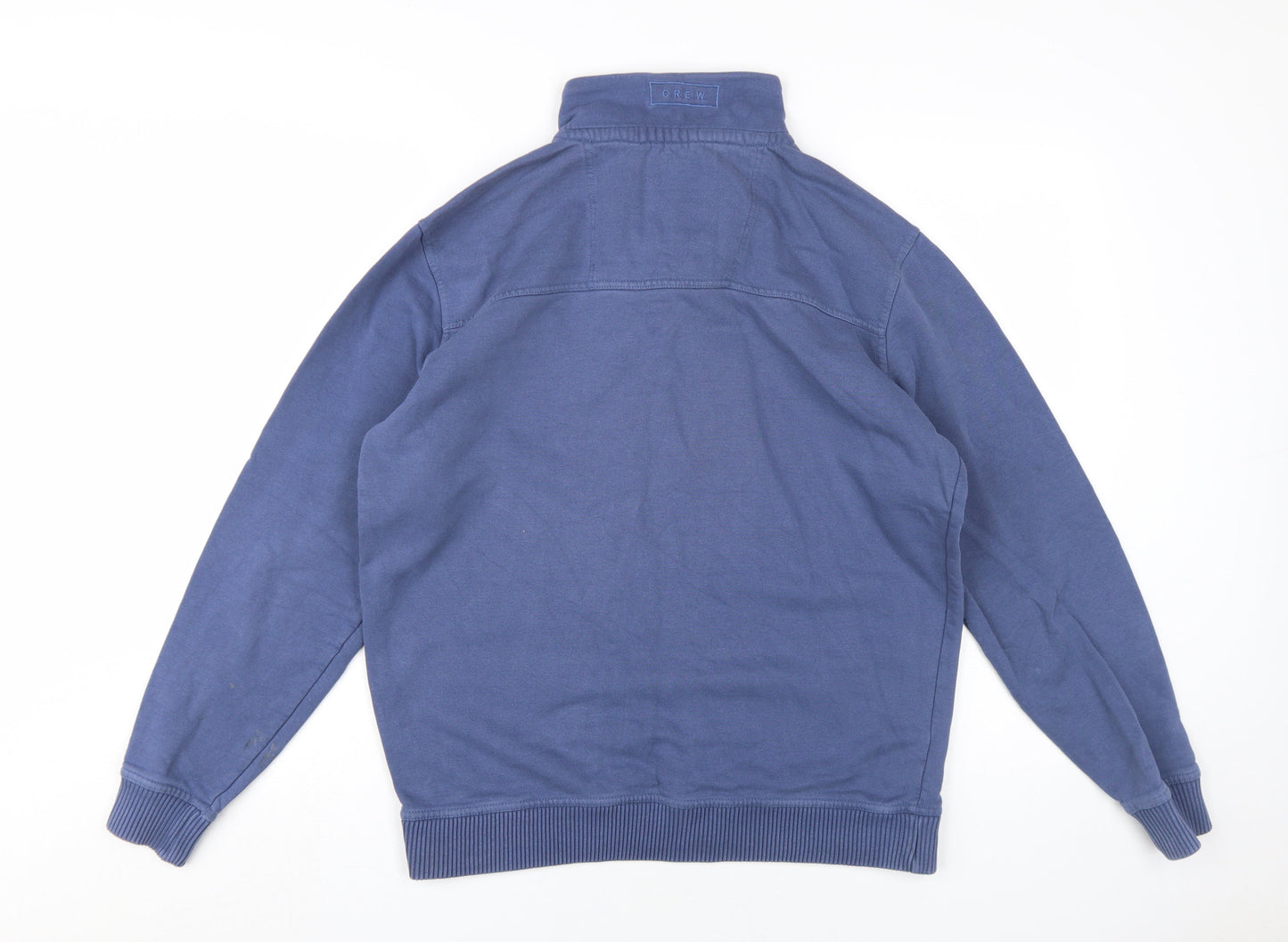 Crew Men's Blue Half Zip Sweatshirt, Medium, Logo Accent