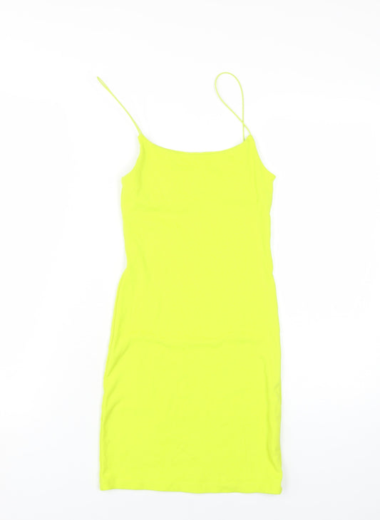 Zara Women's Yellow Slip Dress - M, Summer Casual
