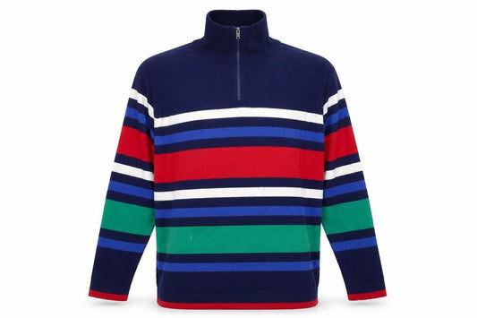 ISLE COLLECTION Men's Multicoloured Striped Full Zip Jumper L