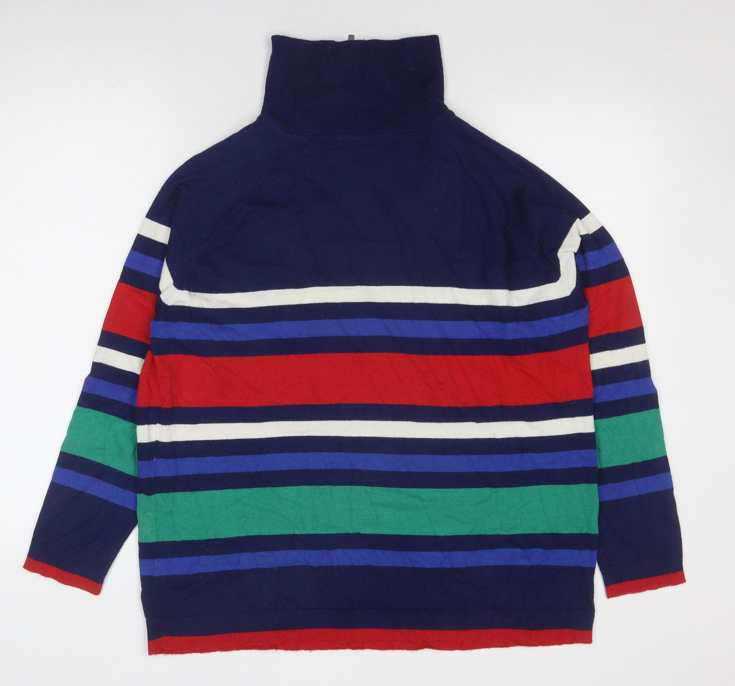 ISLE COLLECTION Men's Multicoloured Striped Full Zip Jumper L