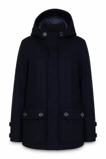 Evita Women's Black Hooded Jacket Size 12