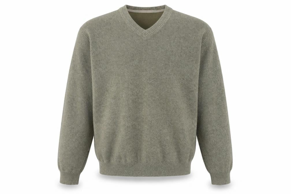 Thomas Nash Men's Green V-Neck Cotton Pullover - M
