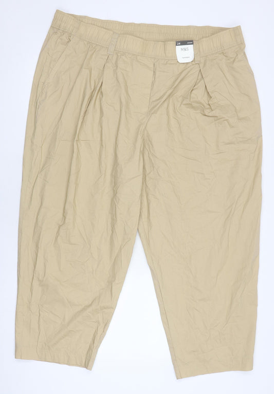 Marks and Spencer Womens Beige Cropped Trousers