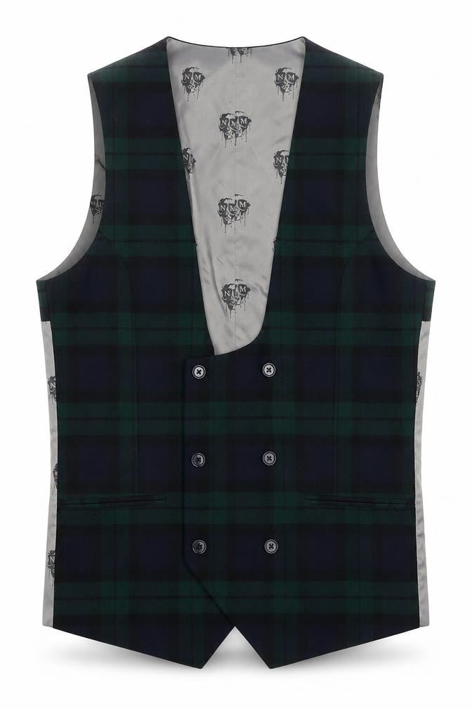 Noose & Monkey Men's Multicoloured Waistcoat 38 Check Formal