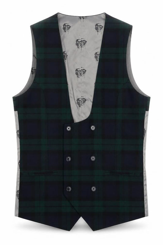 Noose & Monkey Men's Multicoloured Waistcoat 38 Check Formal