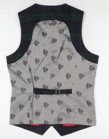 Noose & Monkey Men's Multicoloured Waistcoat 38 Check Formal