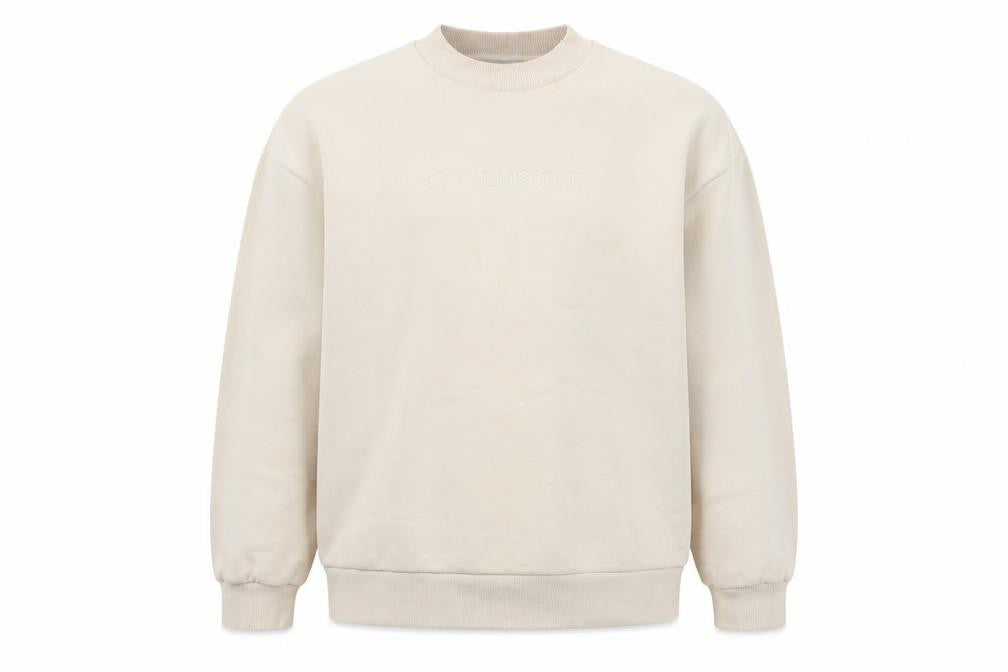 Collusion Beige Sweatshirt, Unisex, L, Crew Neck, Knit