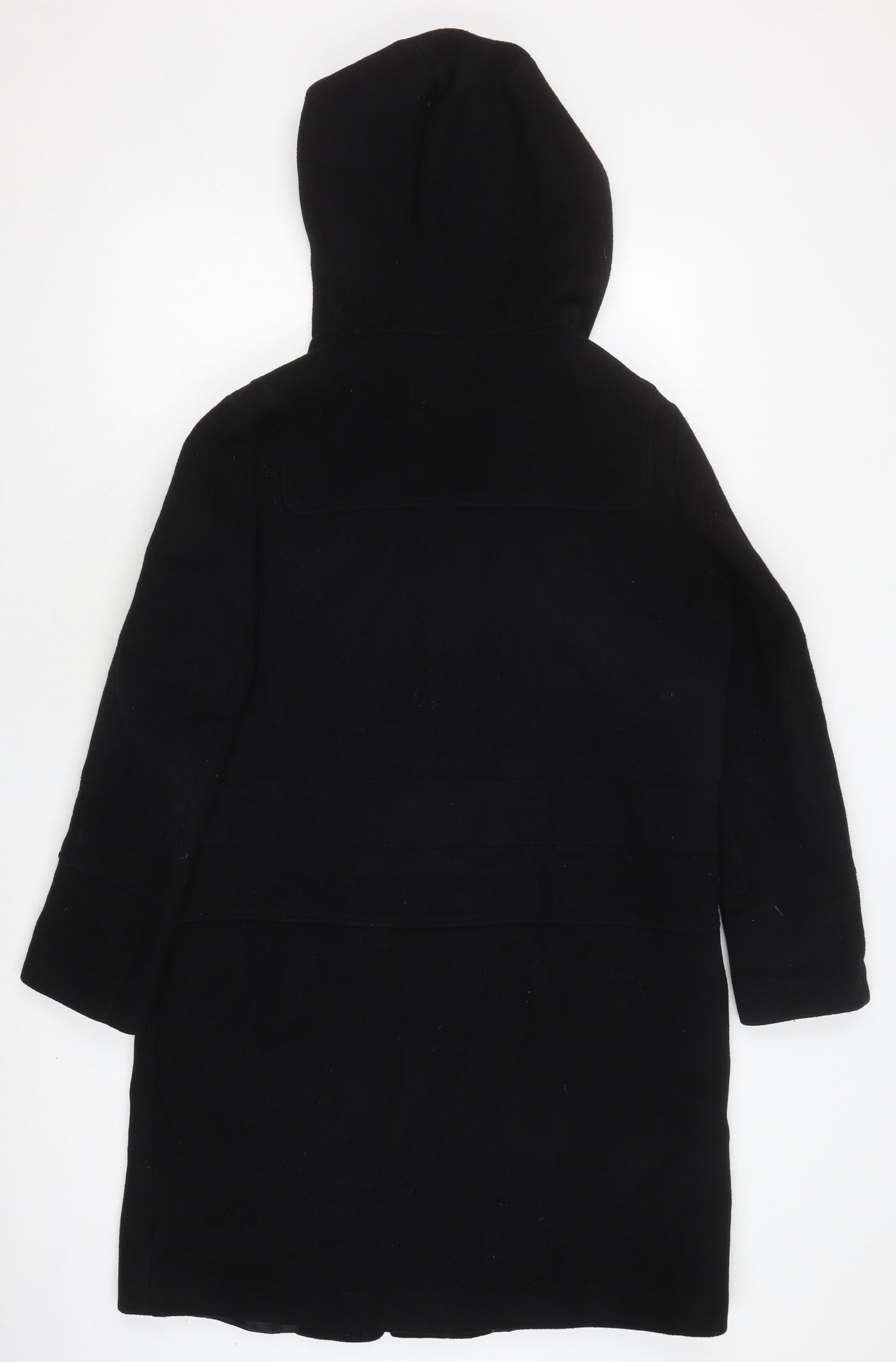 Next Men's Black Hooded Parka Coat with Zipped Pockets