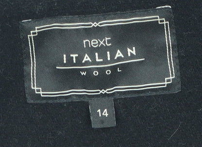 Next Womens Black Hooded Parka Coat with Zipped Pockets