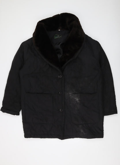Ann Miller Women's Black Lined Coat Size 10
