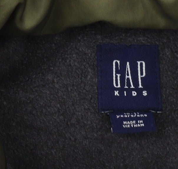 GAP Boys Green Camouflage Puffer Jacket, 10 Years