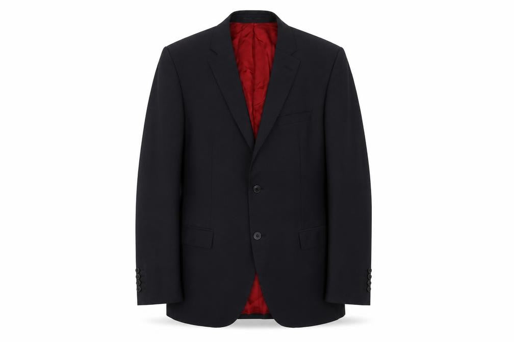 Santinelli Men's Black Blazer 42R Two-Button Formal