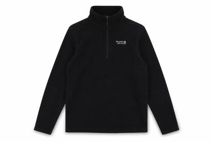 Front view of Regatta boys’ black fleece 1/2 zip sweatshirt, size L