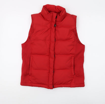 Gap Women's Red XS Puffer Waistcoat with Button Closure