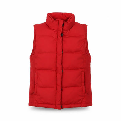 Gap Women's Red XS Puffer Waistcoat with Button Closure