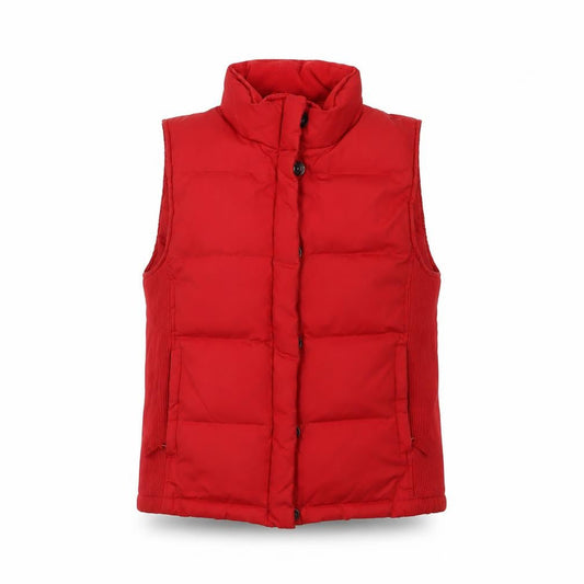 Gap Women's Red XS Puffer Waistcoat with Button Closure
