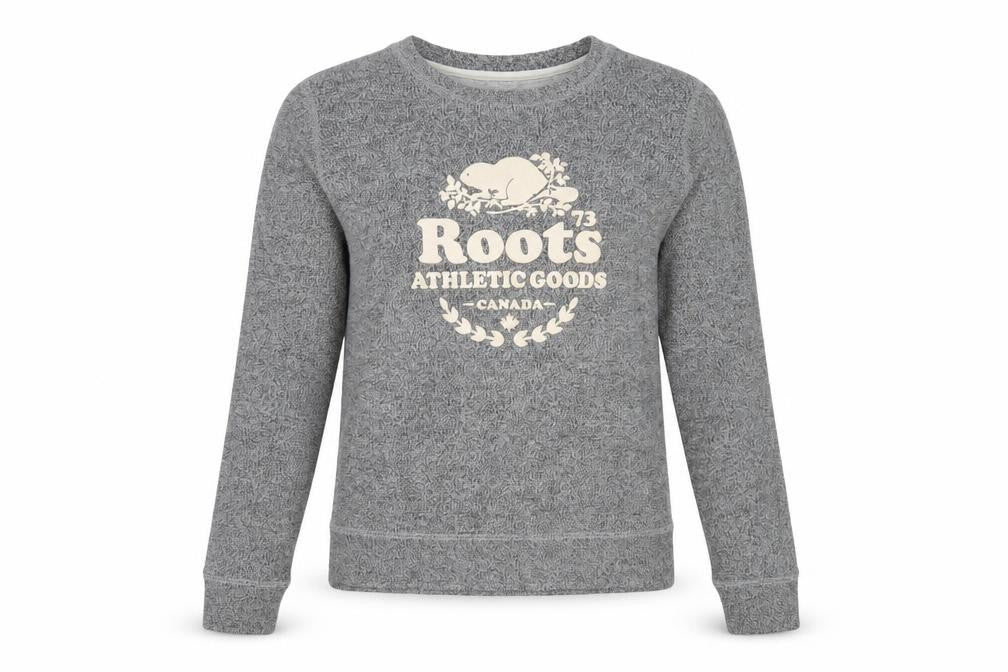 Roots Grey Unisex XS Pullover Sweatshirt with Logo