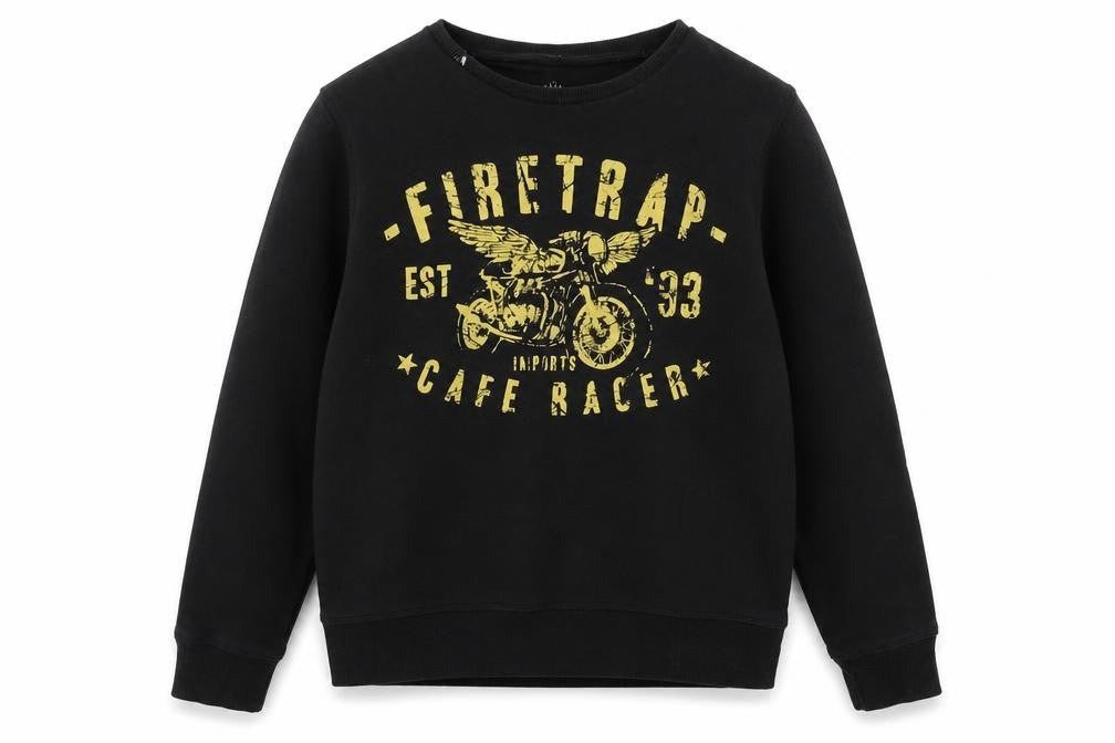 Firetrap Boys Black Graphic Pullover Sweatshirt Size 13