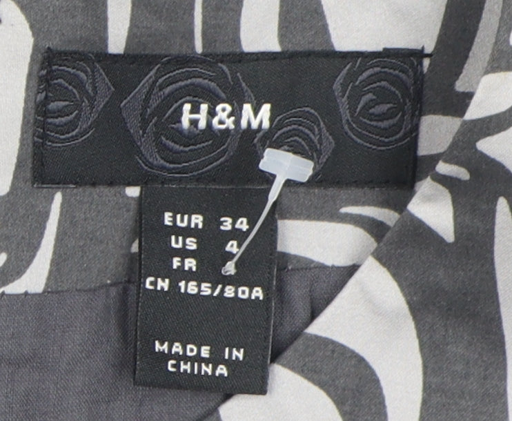 H&M Women's Grey Geometric Shift Dress, Size 6