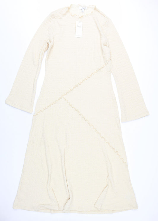 Marks and Spencer Women Beige A-Line Long Dress Size 14