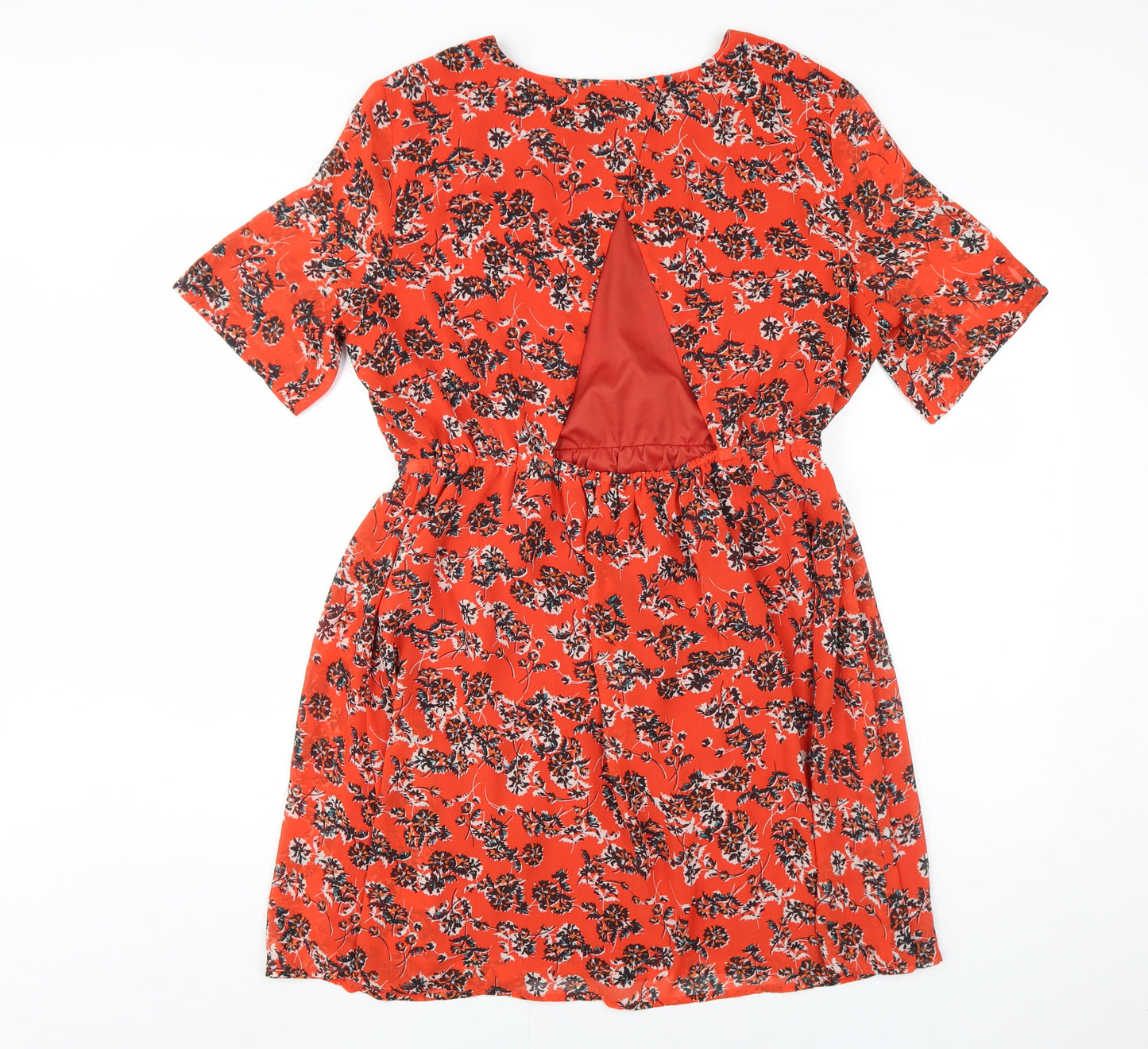 Pins and Needles Women's Red Floral Fit & Flare Dress L