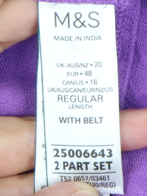 Marks and Spencer Women's Purple Fit & Flare Dress Size 20