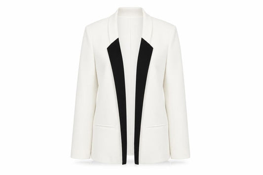 Front view of Miss Selfridge Women's Ivory Blazer, size 16
