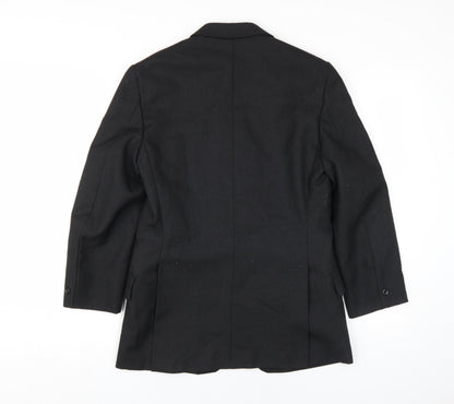 Perry Womens Black Blazer, Size 12, Classic Two-Button