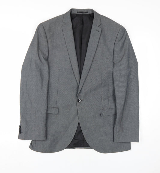 Ventura Men's Grey Slim Fit Blazer, Size 40R