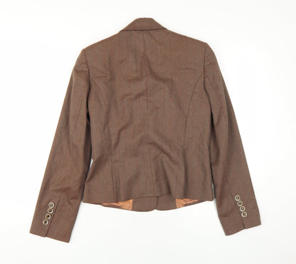 Back view of Principles Women's Brown Pinstripe Blazer, size 10