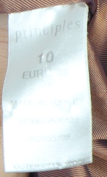 Brand and care label for Principles Women's Brown Pinstripe Blazer, size 10