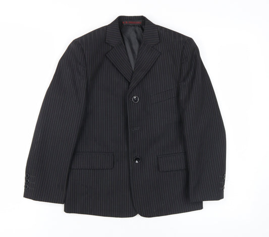 K.R. Collection Boys Black Pinstripe Suit, 8 Years, Formal Trouser Set