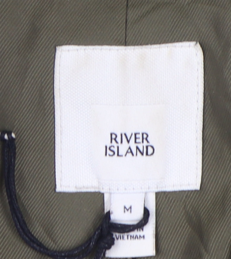 River Island Women's Green Waistcoat M Double-Breasted