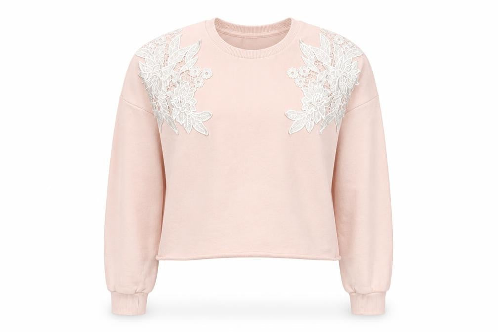 Miss Selfridge Girls Pink Floral Pullover Sweatshirt M