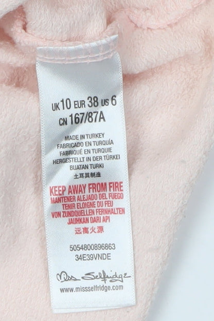 Close-up detail of Miss Selfridge girls’ pink floral pullover sweatshirt m