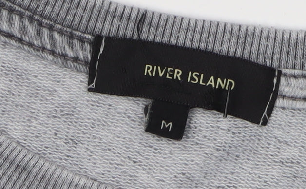River Island Men's Grey Pullover Sweatshirt, Size M
