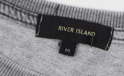 River Island Men's Grey Pullover Sweatshirt, Size M