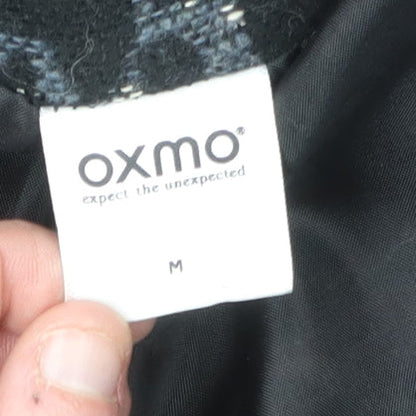 Oxmo Women's Black Animal Print Coat, Size M, Winter Style