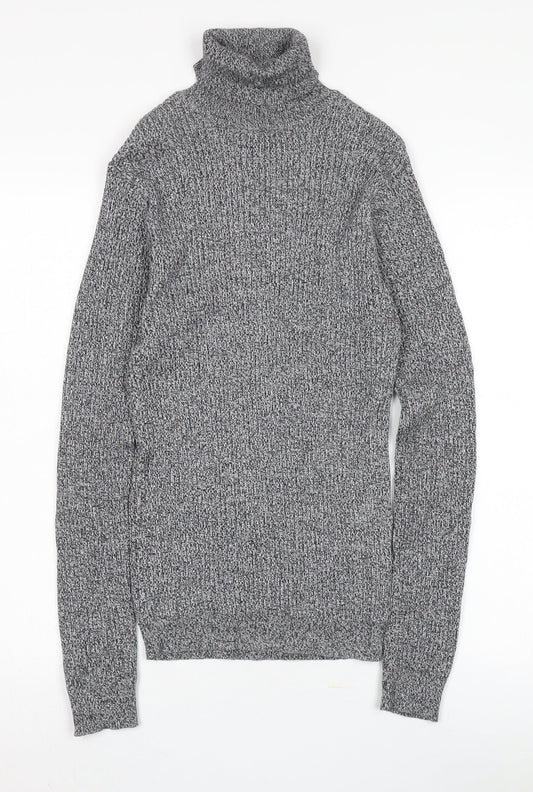 Brave Soul Women's Grey Roll Neck Pullover Jumper M