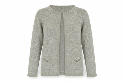 Mango Women's Silver Sequin Cardigan, UK Size 14